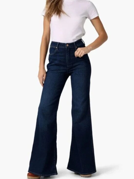 Wrangler Denim - Wrangler Wanderer 622 High Rise Flare Jeans Indigo Blue NWT Women's 29 Boho 70s